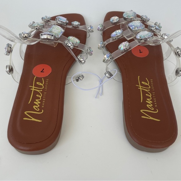 Nannette White and Brown Sandals with Elegant Turquoise Accents - Picture 3 of 6